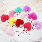Beadable Heart Pom Pom Keychain Blank Bar - Image 4