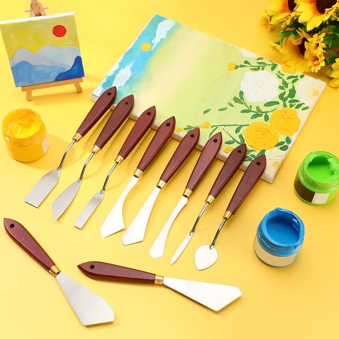 Lasnten 37 Pcs Palette Knife Set Pallet Knife Set Stainless Steel Paint Spatula - Image 5