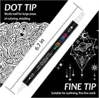 Betem 6 White Dual Tip Acrylic Paint Markers, Fabric Decorating Kits Premium - Image 2