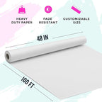 Bryco Goods 48" x 1200" White Kraft Paper Roll - Image 2