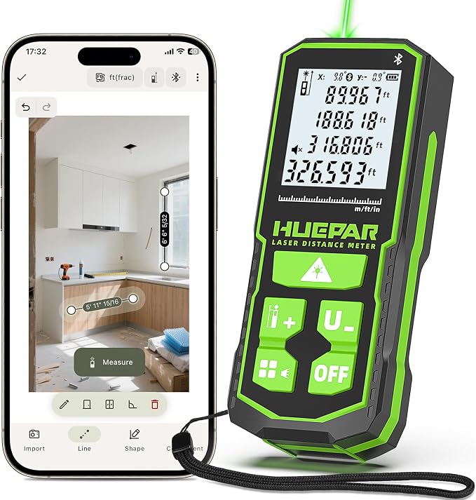 Huepar 330Ft Green Laser Measuring Tool by Huepar