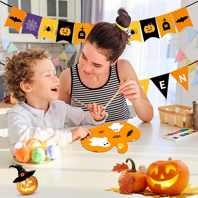 60 Pcs Pumpkin Wooden Cutouts Thanksgiving Unfinished Wood Crafts Pumpkin - Image 3