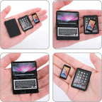 cobee 3Pcs Miniature Dollhouse Décor, 1:12 Metal Simulation Laptop Tablet Smart - Image 5