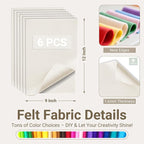 Ivory Soft Felt Sheets for Crafts, 1.6mm Thick, Kids' Crafts, DIY Projects - Image 2