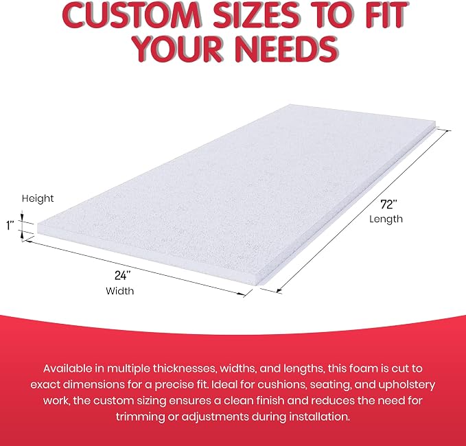 FOAMYFOAM 5Pack High Density 1 inch Thick, 24 inch Wide, 72 inch Long - Image 4