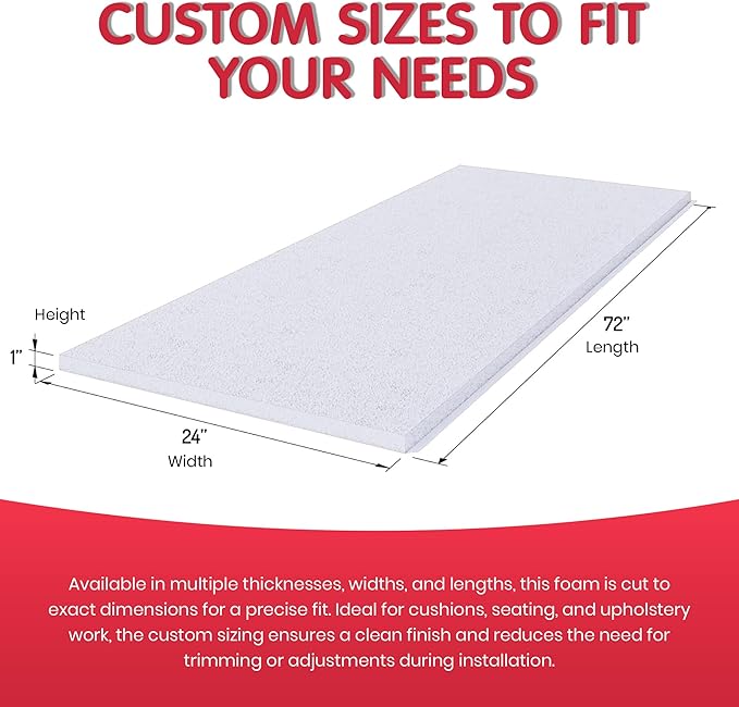 FOAMYFOAM 2Pack High Density 6 inch Thick, 24 inch Wide, 72 inch Long - Image 4