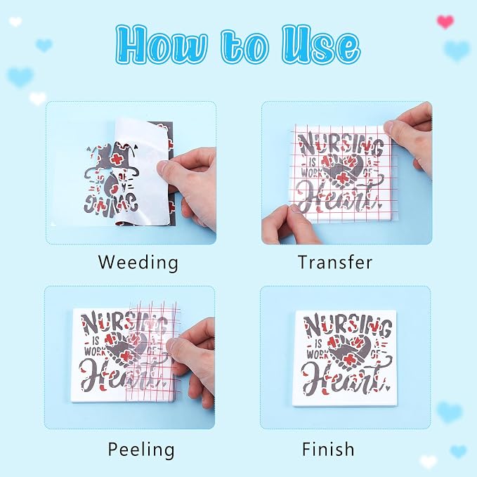 Retro Nurse Permanent Adhesive Vinyl 10 Sheets 12'' x 10'' | Nurse's Day - Image 3