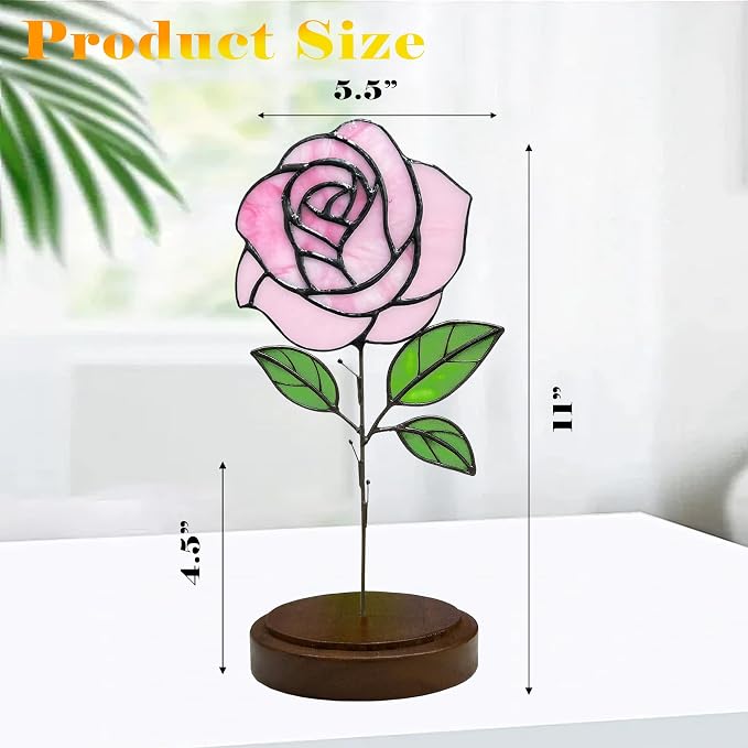 Stained Glass Flowers, Stained Glass Rose - Image 3