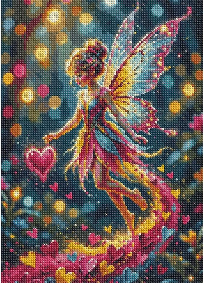 Colorful Wings Fairy with Hearts Diamond Painting Kits - Image 2