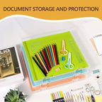 12x12 Inch Scrapbook Paper Storage, 4 Pack Plastic Paper Storage Box - Image 8