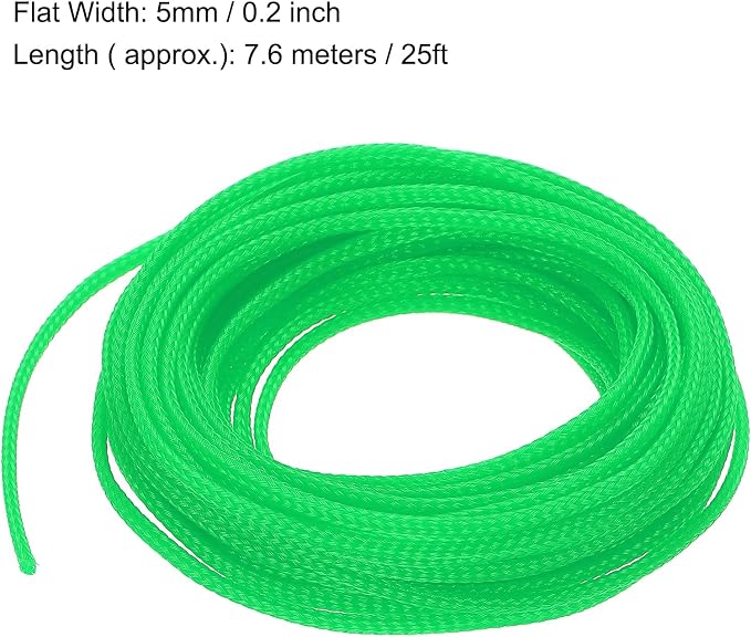 uxcell PET Expandable Sleeving 25ft 1/8" Green Cable Management Sleeve Cord - Image 3