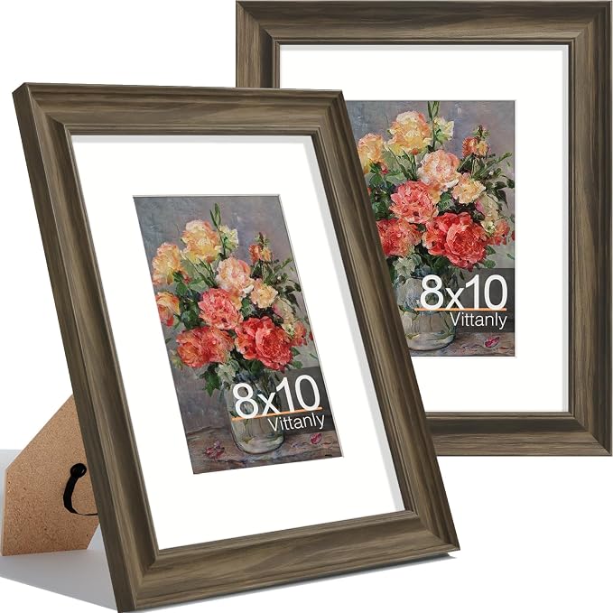 Vittanly 8x10 Picture Frames Set of 2, Ornate Vintage Photo Frame by Vittanly