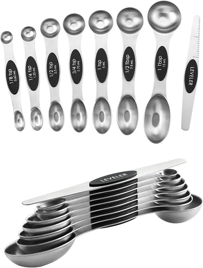 Spring Chef Stainless Steel Magnetic Measuring Spoons Set of 8 by SpringChef