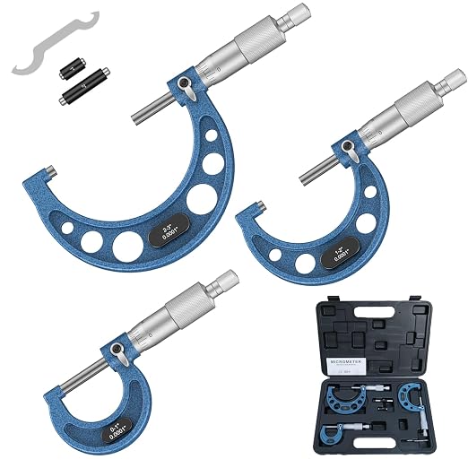 HDLNKAK Outside Micrometer Set, 0-3" Machinist Micrometer, 0.0001" Graduation by HDLNKAK