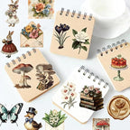 YOKSAS 50PCS Vintage Nature Mushroom Clear Scrapbook Stickers – Retro Botanical - Image 5