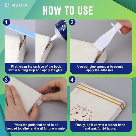 Book Glue, 15ML x 2 Book Adhesive, Flexible Paper Glue - Image 7