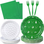 Qyeahkj 100 Pcs Golf Party Supplies Golf Ball Disposable Plates and Napkins Set by Qyeahkj