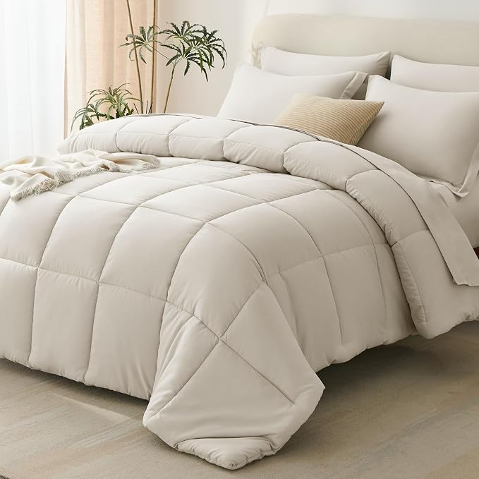 CozyLux King Size Comforter Set Beige by CozyLux