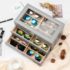 ProCase 3-layer Sunglasses Storage Organizer, 18 Slots Leather Sunglass Box - Image 3