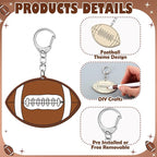 RattanView 24 Pcs Football Craft Color Your Own Keychains DIY Craft Wooden - Image 3