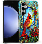 for Samsung Galaxy S25 FE Case, Stained Glass Cardinal Bird Pattern Glossy 2 in - Image 3