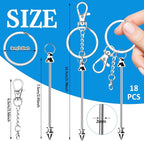 18 Pack Beadable Keychains Bars DIY Blank Beadable Keychains Metal Beaded - Image 2