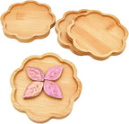 4PCS Mosaic Bamboo Coasters for Crafts, Blank Base Trays, Drinking Cup Coaster - Image 4