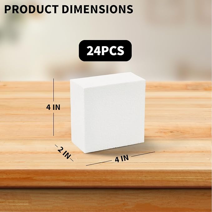 24 Pcs Craft Foam Blocks, Floral Arrangements, Packing and DIY Crafts - Image 2