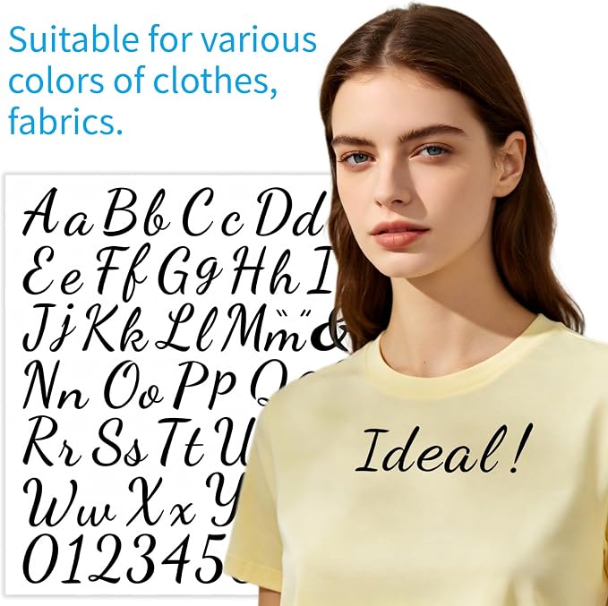 12pcs Iron on Letters for Clothing, Heat Transfer Vinyl Letters, DIY Fabric - Image 5