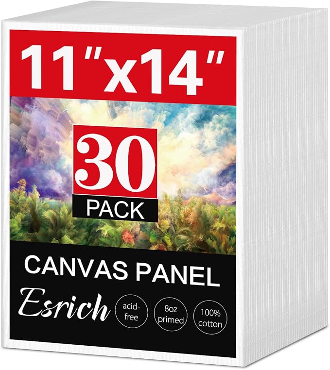 ESRICH Canvases for Painting 11x14, 30 Pack Canvas Boards for Painting Cotton by ESRICH