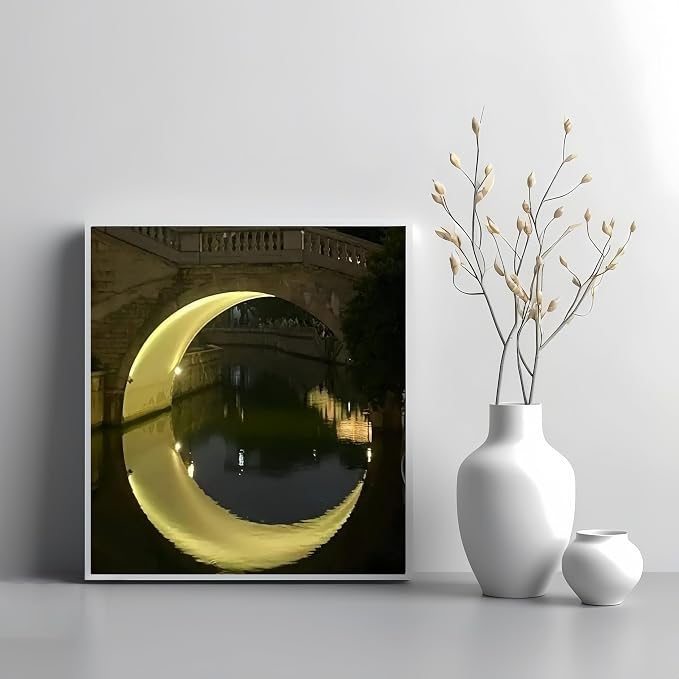Painting by Numbers Kit for Adults Beginner, Night Bridge Moon Paint by Numbers - Image 3