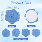60Pcs Wax Seal Stickers, Wedding Invitation Envelope Seal Stickers Adhesive - Image 2