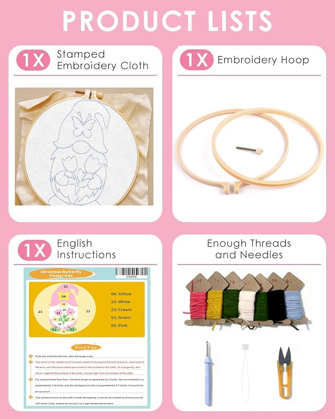 TCDZMYGS Gnome Punch Needle Kits, Flower Gnomes Punch Needle Kits - Image 6