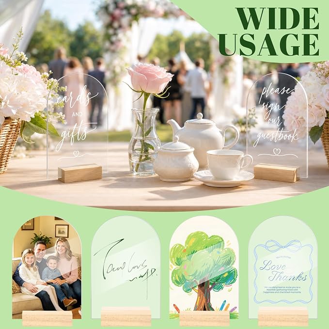 Bercoor 20 Pack 4x6 Inch Blank Clear Arch Acrylic Sign - Image 4