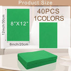 40 Pcs Stiff Felt Fabric Sheet for Crafts, 1mm Thick and 8”x12”Green Felt - Image 2