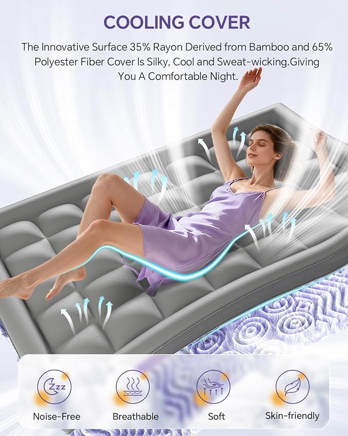 ChiXpace Dual Layer 4 Inch Memory Foam Mattress Topper Full - Image 6