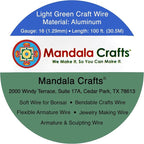 Mandala Crafts 16 Gauge Light Green Anodized Aluminum Craft Wire, 100 FT | - Image 3