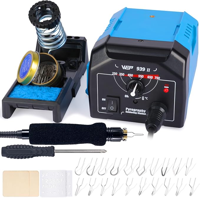 WEP 939-II Pyrography Station Wood Burning Kit 32-IN-1 by WEPTOOLS