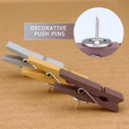 50 PCS Wooden Clips Push Pins Tacks - Image 5