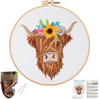 Louise Maelys Highland Cow Floral Embroidery Kit by LouiseMaelys