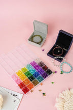 REVKI 1200pcs Glass Beads Bracelet Making Kit, 48 Colors Crystal Beads - Image 6