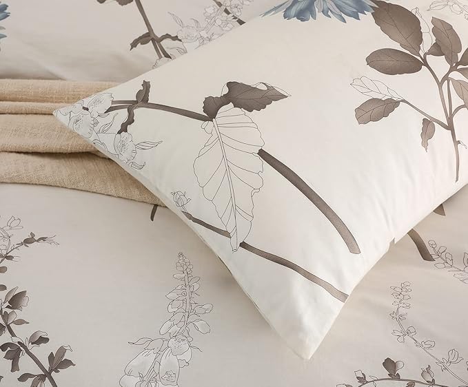 SLEEPBELLA Duvet Cover Full Size, 600 Thread Count Cotton Botanical Flowers - Image 4