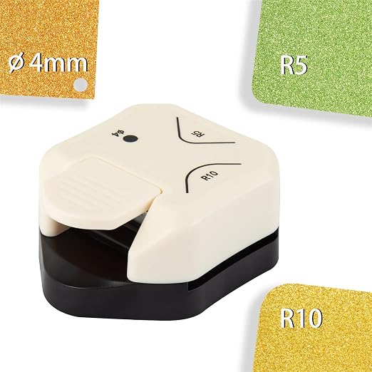 QIQQIKIN Corner Hole Punch 4mm Circle Cutter Punch +R5mm+R10mm 3-Way Corner - Image 2
