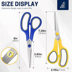BURVAGY 8" 20 Pack All Purpose Heavy Duty Scissors- Comfort-Grip Sharp Scissors - Image 2