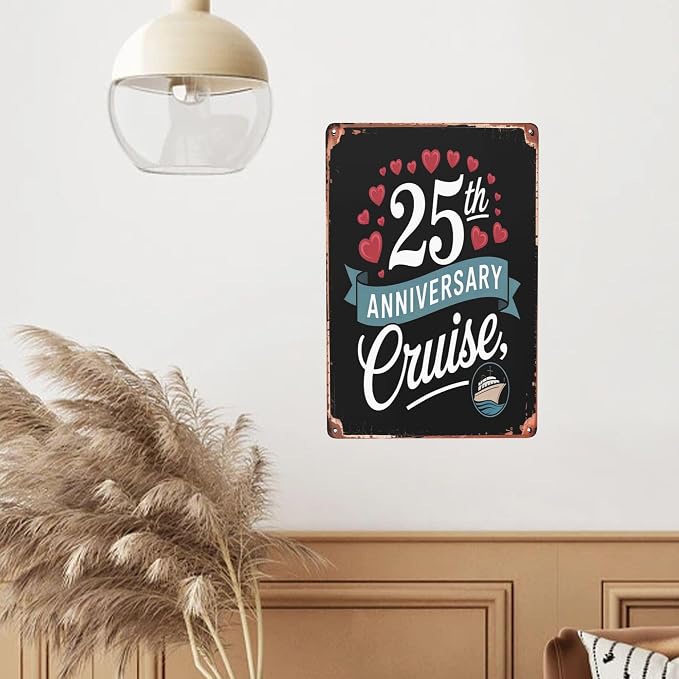 25th Anniversary Cruise metal tin sign 8x12 inch decorative wall decor - Image 6