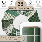 Cotton Satin Patchwork Fabric Panel – 35 Designs, 20×20 cm Squares, Single - Image 2
