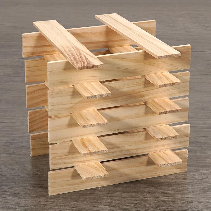 Wood Strips Slats for Wall, Square Wooden Dowels for Crafts 1/8"x 1" x 6" - Image 2