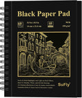 SuFly Black Paper Sketchbook 5.5 x 8.5, 60 Sheets Artist Papers by SuFlyDirect