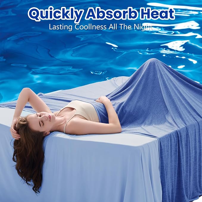 Topcee Cooling Blanket for Night Sweats Absorbs Heat to Keep Adults Cool on - Image 2