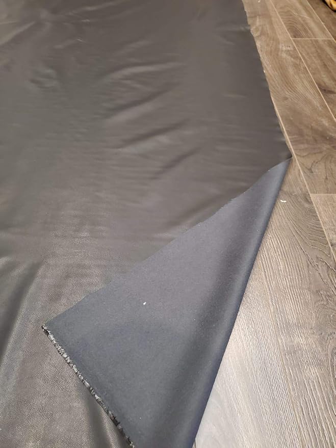 NAT Leathers™ | Black Garment Weight Thin Faux Leather Synthetic Pleather 0.7 - Image 3